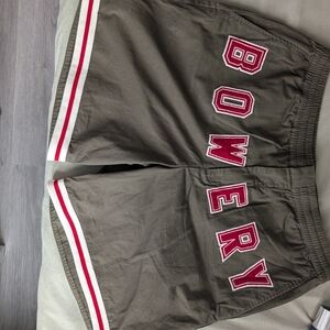 Men's Green Shorts with Red Accents